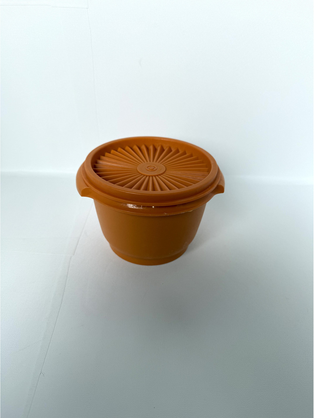 Vintage Tupperware orange Plastic Container with Lid